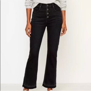 NWOT loft high waist flare crop jean with button fly
